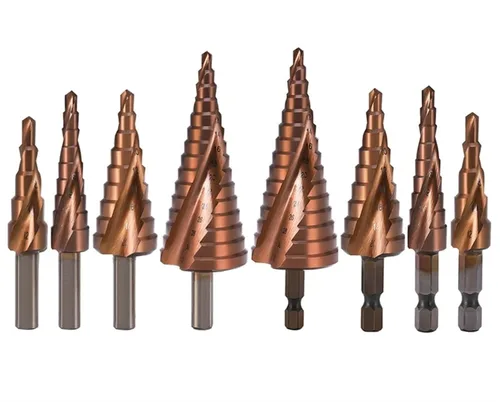 Cobalt Step Drill Bits HSSCO M35 Cone Hex Triangle Shank Metal Drill Bits Tool Set Hole for Stainless Steel 1Pcs(3PCS Set-1)