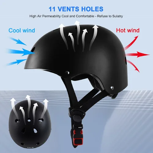 Vista 5 de Casco de bicicleta para niños pequeños, 2 tamaños ajustables, para niños y niñas, multideporte, ajustable, para scooter, bicicleta, monopatín