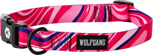 Vista 19 de Wolfgang - Collar de perro resistente y ajustable con hebilla de nailon de liberación rápida para caminar y entrenar, estampado BrookTrout, talla S