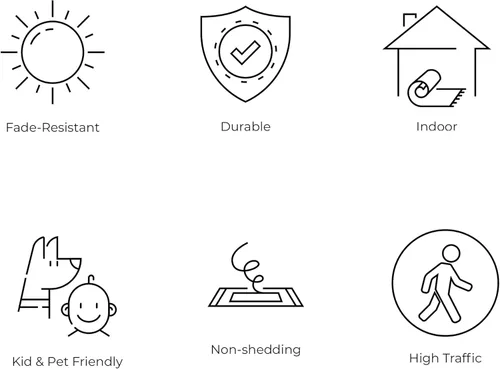 Vista 5 de JONATHAN Y Alfombra abstracta moderna de estilo vintage estilo cascada azul/marrón/naranja, 2 x 8 pulgadas, contemporánea, de transición, fácil