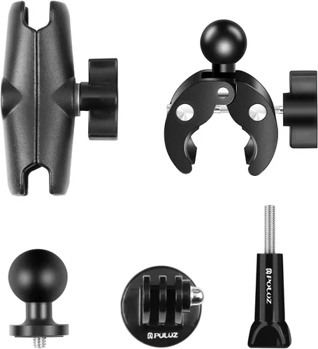 Vista 8 de PULUZ Soporte de cámara con abrazadera de cangrejo para GoPro, Super Clamp Ball Head Mount Bike Motorcycle Handlebar accesorios con rosca de 1/4