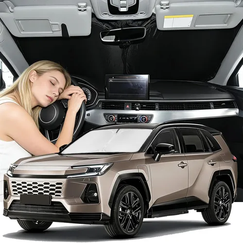 Vista 71 de Parasol de 2025 capas para parabrisas, ajuste personalizado, tela 240T, parasol retráctil que bloquea los rayos ultravioletas, accesorios