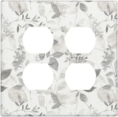 Vista 134 de Placa de Pared en Blanco de 1-Gang Sin Dispositivo Beige Lindo Vintage Boho de los 70s Hongo Fungus Planta Floral Botánica Libélula Interruptor