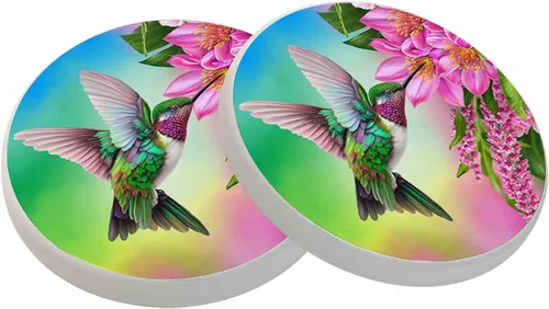 Vista 37 de oFloral Juego de 2 posavasos con diseño de calavera para bebidas, diseño de árbol blando de pájaros, creativos, para decoración del hogar, 4