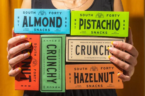 Vista 6 de South 40 Snacks - Barra de pistacho crujiente, solo 4 ingredientes, toque de miel (barra de 1.41 oz, paquete de 12)