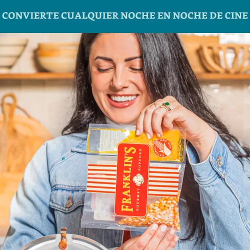 Vista 7 de Franklin's Gourmet Popcorn Paquetes premedidos todo en uno, 8 onzas, paquete de 10 unidades, aceite de coco con sabor a mantequilla + sal