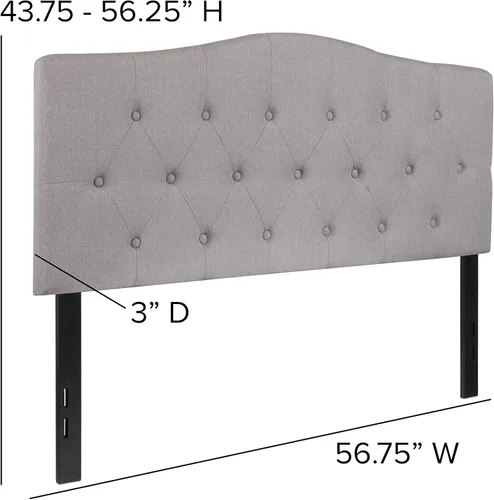 Vista 200 de BizChair Cabecero tapizado capitoné tamaño individual en tela blanca