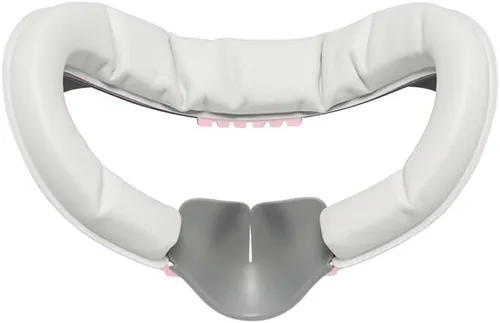 Vista 4 de VR Cover Facial Interface Bracket & Foam Replacement with Lens Protector Cover for Meta Quest 2 (ThrillSeeker Edition - Pink & Light Grey)
