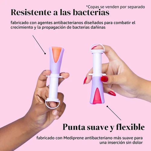 Vista 5 de Pixie - Aplicador de copa menstrual – Se inserta como un tampón – Todas las mujeres ahora pueden usar copas de período – Perfecto para uñas largas