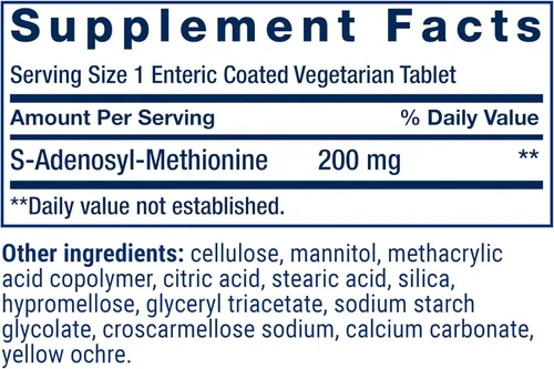 Vista 3 de Life Extension Same, Soporte para el estado de ánimo, las articulaciones y el hígado, sin gluten, sin OMG, vegetariano, 30 tabletas