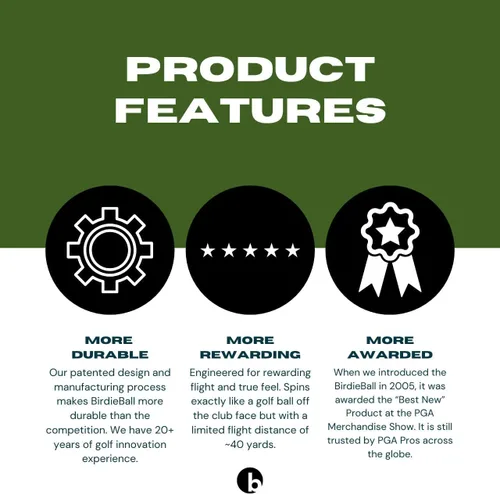 Vista 8 de BirdieBall Hitting Turf/StrikePad Set with 12 Limited Flight Practice Golf Balls