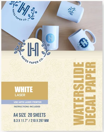 Vista 9 de Hayes Paper Co. Waterslide - Papel adhesivo transparente con láser (A3, 20 hojas)