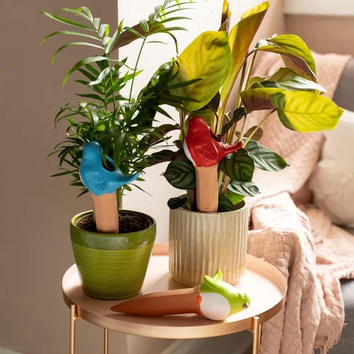 Vista 2 de 4 dispositivos de riego de plantas de pájaros de terracota para regar plantas, riego automático, picos de pájaros de terracota con riego automático