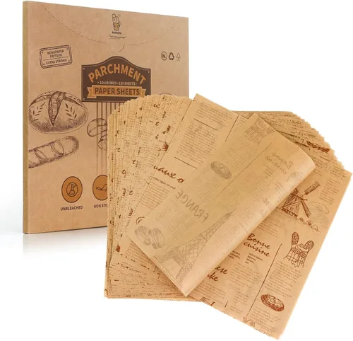 Vista 18 de Katbite 200 piezas de papel pergamino, papel de hornear sin blanquear de 8 x 8 pulgadas, resistente al aceite y fácil de limpiar, hojas de papel