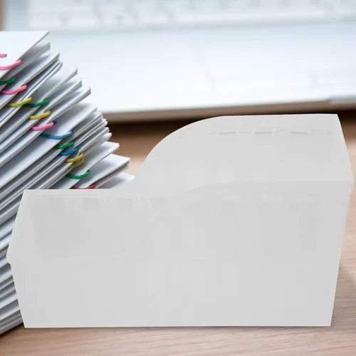 Vista 4 de ABOOFAN 3 cajas transparentes para organizar documentos, estante de almacenamiento de escritorio de plástico, multiusos, para oficina, estudio