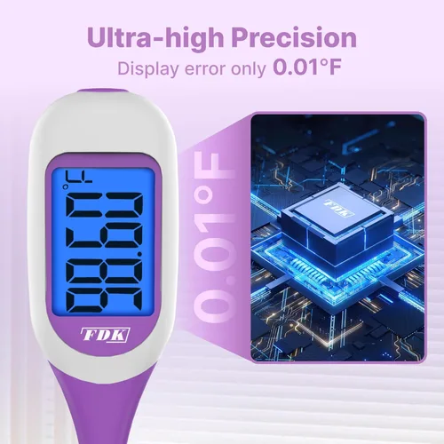 Vista 3 de Termómetro basal digital, alta precisión de 1100 grados, lectura rápida de 10 segundos, última recuperación de memoria, termómetro BBT preciso