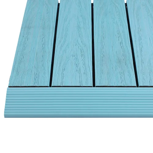 Vista 17 de NewTechWood 1/6 pies x 1 pie Quick Deck Azulejo de cubierta de cubierta recta en gris plateado argentino (4 piezas/caja)