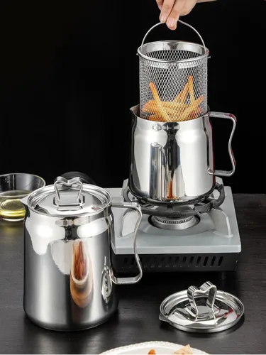 Vista 7 de Olla de filtro de aceite de acero inoxidable 304, separador de grasa, contenedor de grasa de tocino, contenedor de grasa para cocina, mini freidora