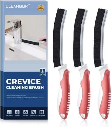 Vista 12 de Cleangor Cepillos de limpieza de grietas, cepillo de limpieza para espacios pequeños difíciles de alcanzar, artículos esenciales para el hogar