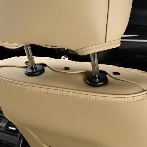 Vista 4 de FLORICH Fundas de asiento para automóviles, fundas de asiento impermeables, fundas de asiento de cuero para automóvil, paquete de 2, protector