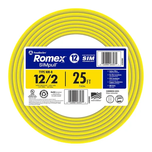 Vista 2 de Southwire Romex SIMpull 7.6 m 12/2 Sólido CU NM-B C/T Alambre, 28828221