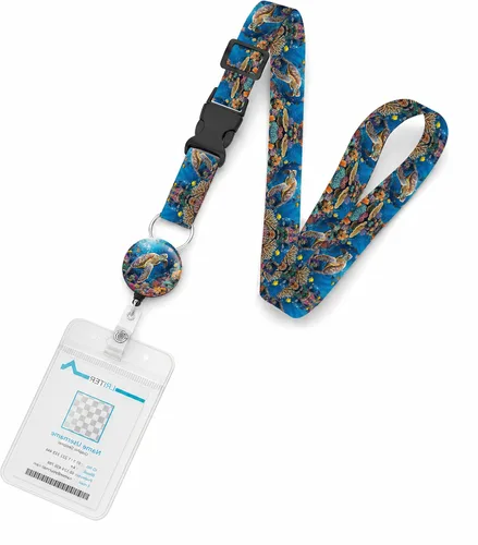 Vista 16 de Cordón de barco de crucero, con cordón de identificación ajustable con cierre desmontable, soporte impermeable para tarjetas de identificación
