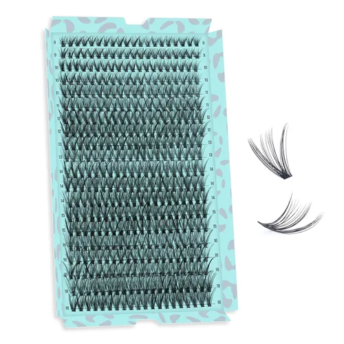 Vista 33 de Kit de Extensión de Pestañas, Kit de Racimos de Pestañas DIY 168Pcs con Pegamento de Unión y Sello Impermeable, Removedor de Pestañas para Kit