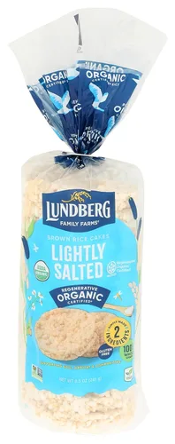 Lundberg Tortas de arroz integral orgánico sin gluten ligeramente saladas -- 8.5 oz