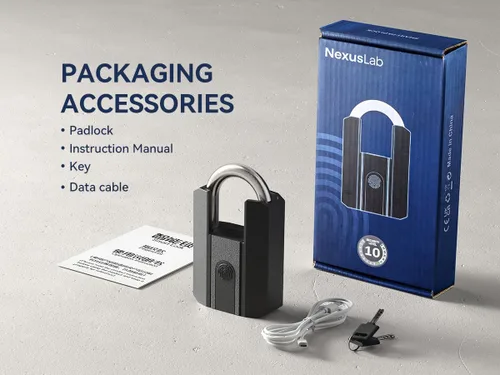 Vista 9 de NexusLab Candado inteligente de huellas dactilares resistente con llave, IP67 impermeable Bluetooth cerradura de puerta al aire libre, control