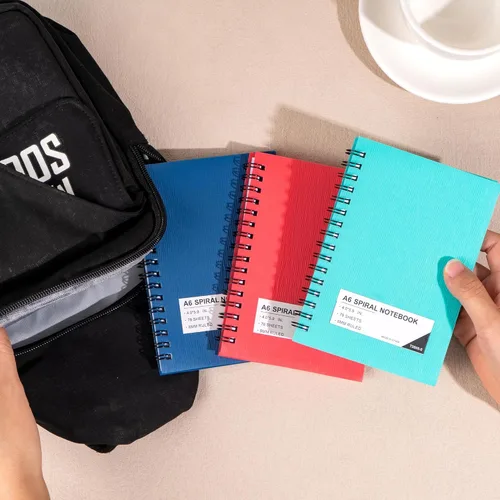 Vista 3 de FLYING EAGLE 4x6 Small Spiral Notebook 12 Pack A6 Mini Journal Plastic Hardcover 8mm Ruled Notebook for School Work,Black