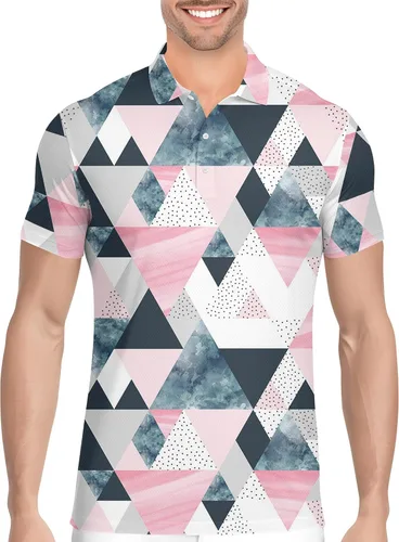Vista 22 de HIVICHI Camisas de golf divertidas para hombre con patrón estampado loco colorido y novedad de alto rendimiento que absorbe la humedad, camisa tipo