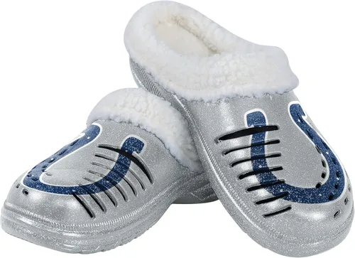 Vista 27 de FOCO - Zuecos con logotipo del equipo de la NFL para mujer, forro de sherpa y brillo