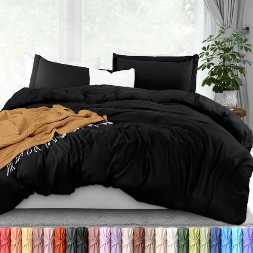 Vista 13 de Utopia Bedding Juego de funda de edredón tamaño individual - 2 piezas con cierre de cremallera - 1 funda de edredón 68X90 pulgadas y 1 funda de Beige