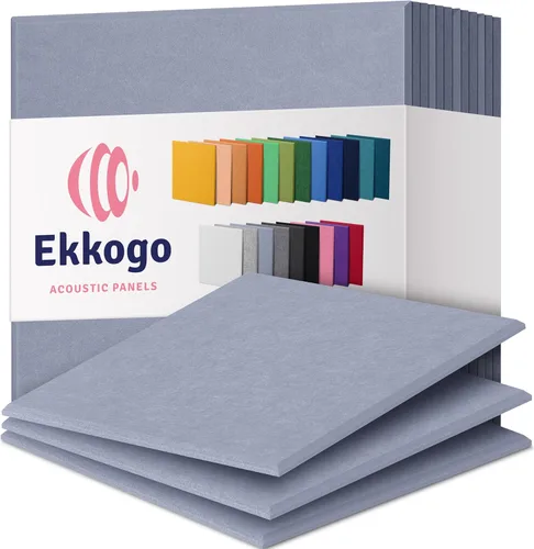 Vista 110 de Paquete de 12 paneles acústicos con aislamiento de sonido para paredes 12 x 12 x 0.4 pulgadas Paneles decorativos para amortiguación de sonido