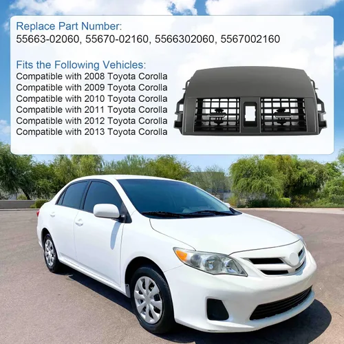 Vista 4 de DICMIC Panel de ventilación de salida de aire acondicionado para tablero central compatible con Toyota Corolla 2008-2013 Reemplazo # 55663-02060