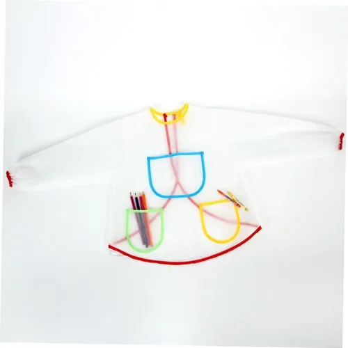 Vista 2 de SUPVOX Painting Smock Apron with Long Sleeved Art Smock for Easy Wear Hook Loop Design for Painting and Creative Activities