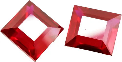 Ramagems - Piedra preciosa suelta de rubí rojo natural para hacer joyas, corte rectangular, de 7 a 8 unidades cada par, piedra preciosa de rubí