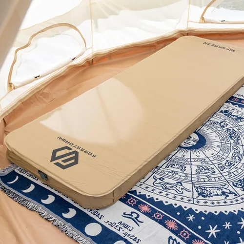 Vista 9 de Almohadilla de dormir autoinflable, almohadilla de espuma viscoelástica extra gruesa de 4 pulgadas, almohadillas de colchón autoinflables de aire