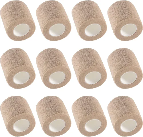 Vista 16 de IndigoCase Paquete de 6 vendajes autoadhesivos de 2 pulgadas, paquete variado de vendajes de color negro, cinta de agarre elástica, envolturas