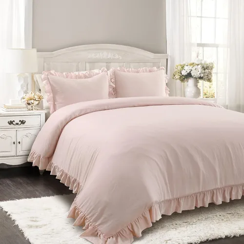 Vista 10 de Lush Decor - Juego de edredón, ropa de cama suave con volantes y funda a juego, elementos acogedores, elegante decoración para el dormitorio