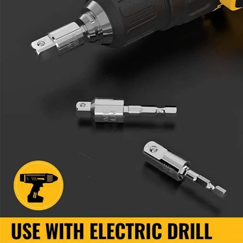 Vista 8 de 4 unidades Abruga Square Drive Sockets, juegos de adaptadores de enchufes de taladro eléctrico, soporte de enchufe de destornillador de ángulo