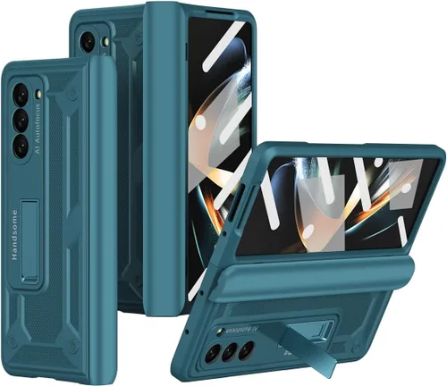 Vista 8 de Miimall Para Samsung Galaxy Z Fold 5 Funda Con Protección De Bisagra, Protector De Pantalla Incorporado Kickstand Funda Protectora De PC De Cuerpo