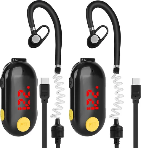 T-M9 Walkie Talkies Super Mini con Auriculares, Transceptor FM Portátil Pequeño, Mini Radios de Dos Vías para Seguridad, Restaurante, Lugar de