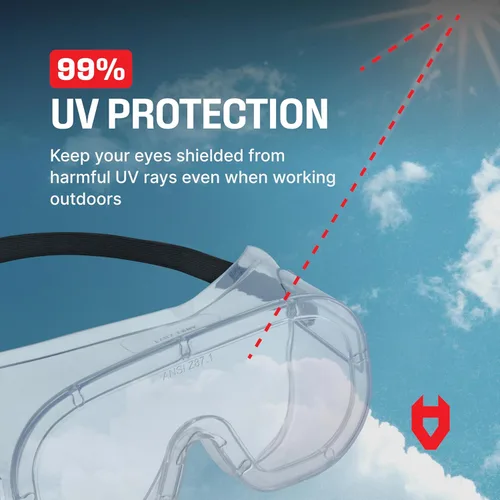 Vista 9 de NoCry Gafas de seguridad protectoras para laboratorio sin ventilación con revestimiento antiempañante, lentes transparentes resistentes a rayones