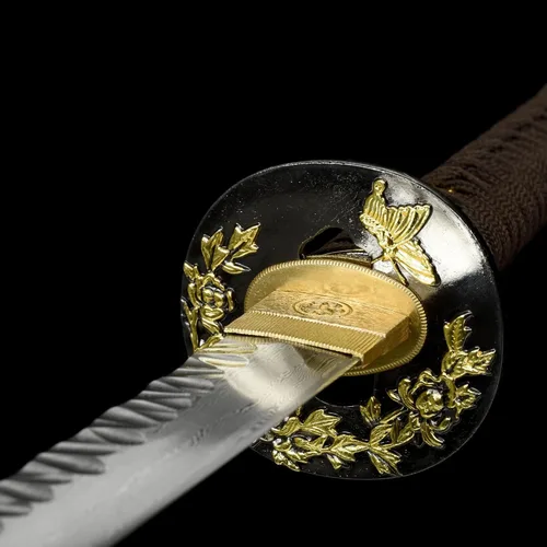 Vista 5 de Espada japonesa de espiga completa de 40 pulgadas, espadas katana hechas a mano, espadas realmente afiladas para hombres, espada samurái real