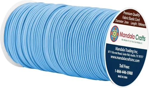Vista 39 de Mandala Crafts Cordón elástico aguamarina de 0.039 in para la fabricación de joyas – 109 yardas de cordón elástico redondo cuerdas elásticas