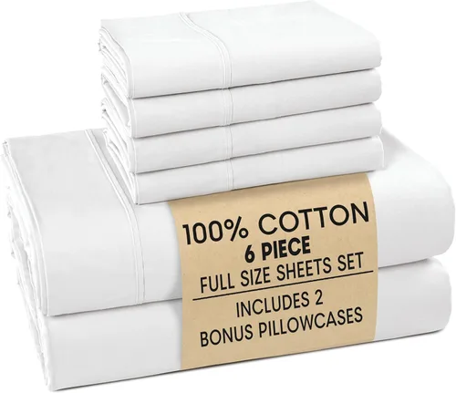 Vista 94 de Casa Platino Juego de sábanas Twin – Sábanas Twin 100% algodón con 2 fundas de almohada, sensación ligera y ajuste seguro, tejido percal crujiente