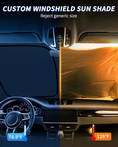 Vista 3 de X1 F48 Parasol plegable personalizado para parabrisas para 2016 2017 2018 2019 2020 2021 2022 X1 F48 Protector de sol para ventana delantera