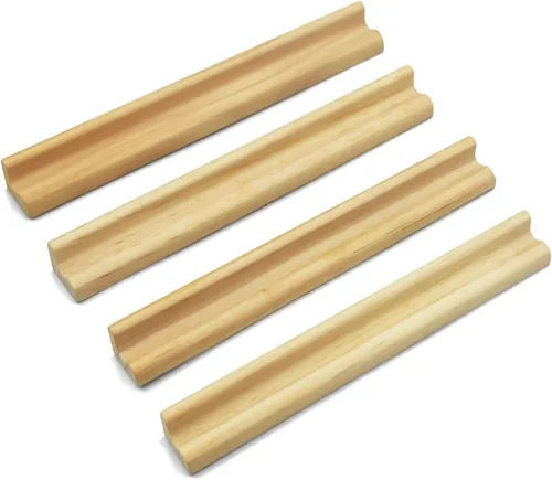 Vista 7 de Yuanhe Scrabble - Juego de 4 bandejas de madera para azulejos de cartas, para manualidades y soportes de juego