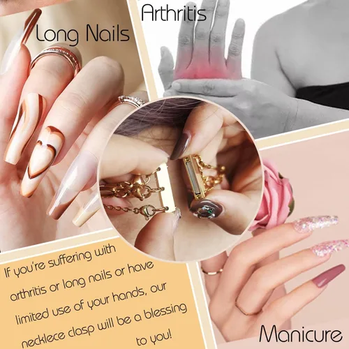 Vista 4 de Qulltk Cierre de capas de collar con cierre magnético para joyas, separador de oro y plata para collares y cadenas apilables